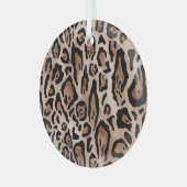 ヒョウの皮：シームレスなパターン。 ガラスオーナメント (正面左)