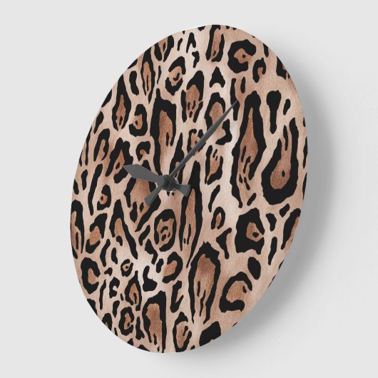 ヒョウの皮:シームレスなパターン。 ラージ壁時計 (傾斜)