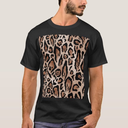 ヒョウの皮：シームレスなパターン。 Tシャツ (正面)