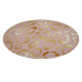 ヒョウの皮、バラ金ゴールドテクスチャ カッティングボード (角)