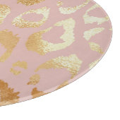 ヒョウの皮、バラ金ゴールドテクスチャ カッティングボード (角)