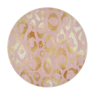 ヒョウの皮、バラ金ゴールドテクスチャ カッティングボード