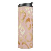 ヒョウの皮、バラ金ゴールドテクスチャ タンブラー (回転左)