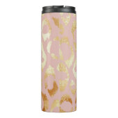 ヒョウの皮、バラ金ゴールドテクスチャ タンブラー (裏面)