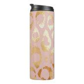 ヒョウの皮、バラ金ゴールドテクスチャ タンブラー (回転右)