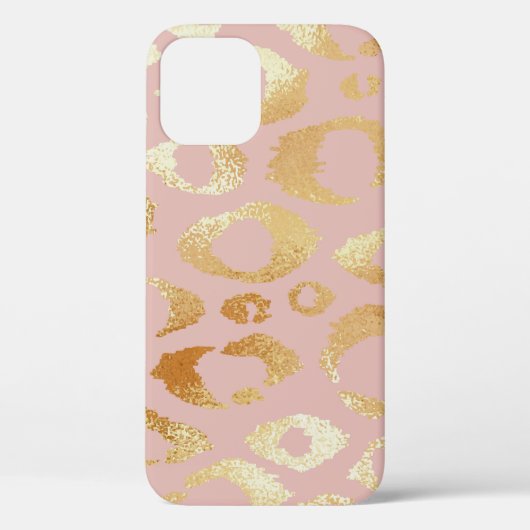 ヒョウの皮、バラ金ゴールドテクスチャ Case-Mate iPhoneケース (裏面)