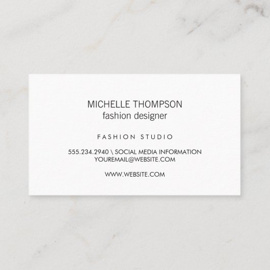 ヒョウの皮 |ファッションデザイナ 名刺 (裏面)