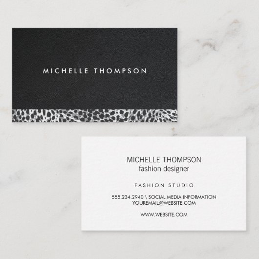 ヒョウの皮 |ファッションデザイナ 名刺 (正面/裏面)