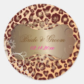 ヒョウの真珠の渦巻き結婚式用シール ラウンドシール (正面)