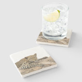 ヒョウの石造りのコースター ストーンコースター (横)