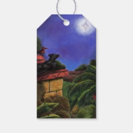 ヒョウの絵画鳥のジャングルテンプルクリスマススター ギフトタグ