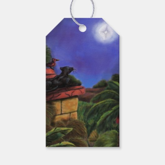 ヒョウの絵画鳥のジャングルテンプルクリスマススター ギフトタグ (正面)