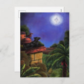 ヒョウの絵画鳥のジャングルテンプルクリスマススター シーズンポストカード (正面/裏面)