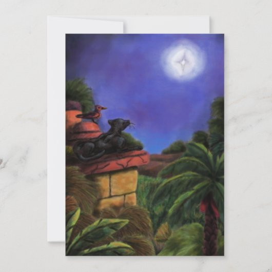 ヒョウの絵画鳥のジャングルテンプルクリスマススター 招待状 (正面)