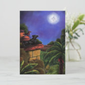 ヒョウの絵画鳥のジャングルテンプルクリスマススター 招待状 (スタンド正面)