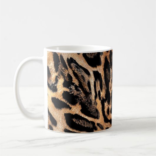 ヒョウの肌の質感 コーヒーマグカップ (左)