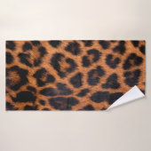 ヒョウの肌の質感:ヒョウの斑点の部分を閉じる バスタオル (バスタオル)