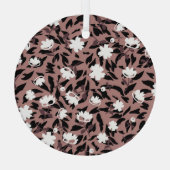 ヒョウの背景の花のパターン。 ガラスオーナメント (裏面)