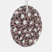 ヒョウの背景の花のパターン。 ガラスオーナメント (正面右)