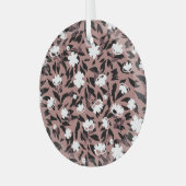 ヒョウの背景の花のパターン。 ガラスオーナメント (正面左)