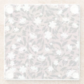 ヒョウの背景の花のパターン。 ガラスコースター (裏面)