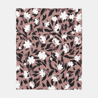 ヒョウの背景の花のパターン。 フリースブランケット