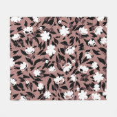 ヒョウの背景の花のパターン。 フリースブランケット (正面(横))
