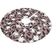 ヒョウの背景の花のパターン。 ブラッシュドポリエステルツリースカート (アングル)