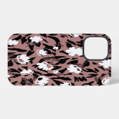 ヒョウの背景の花のパターン。 iPhoneケース (裏面横)