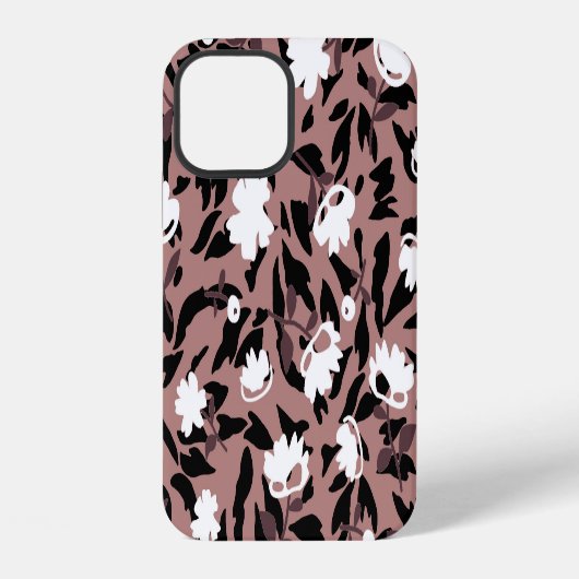 ヒョウの背景の花のパターン。 iPhoneケース (裏面)
