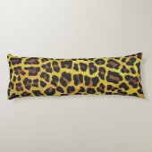 ヒョウの茶色と黄色のシルエット ボディピロー (裏面)