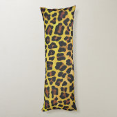 ヒョウの茶色と黄色のシルエット ボディピロー (裏面 (縦))