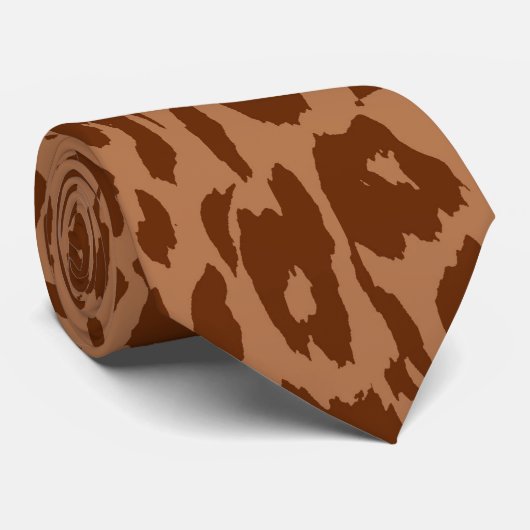 ヒョウの茶色のプリントスキン ネクタイ (ロール)