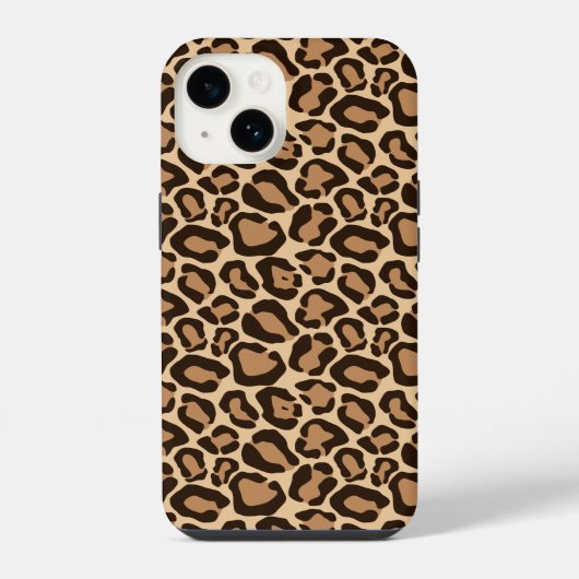 ヒョウの茶色の印刷 iPhoneケース (裏面)