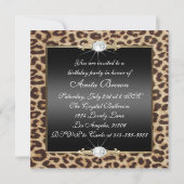 ヒョウの誕生日のパーティの招待状 招待状 (裏面)