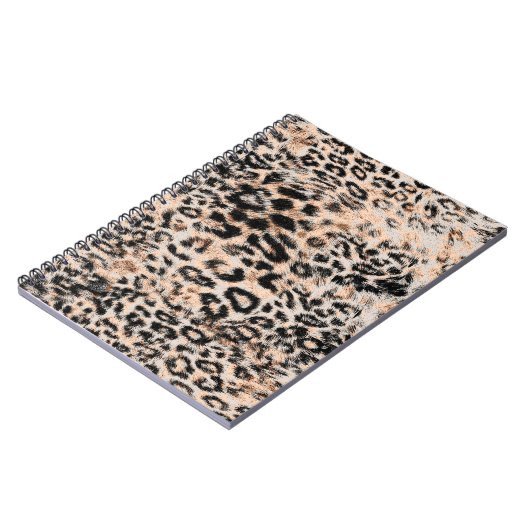 ヒョウの質感、ヒョウのアニマルプリント ノートブック (左側)