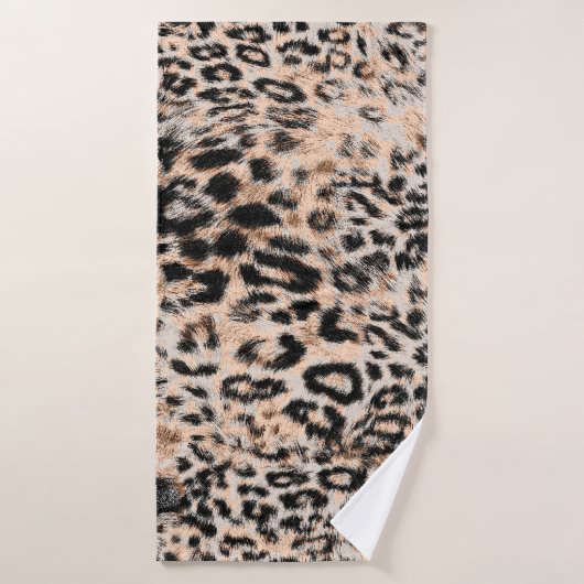 ヒョウの質感、ヒョウのアニマルプリント バスタオル (バスタオル)