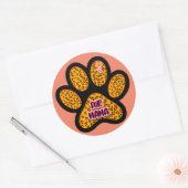 ヒョウの足プリントファーママドッグ猫好き ラウンドシール (封筒)