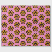 ヒョウの足プリントファーママドッグ猫好き ラッピングペーパー (フラット)