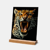 ヒョウの轟音による攻撃頭部 アクリルサイン (傾斜)