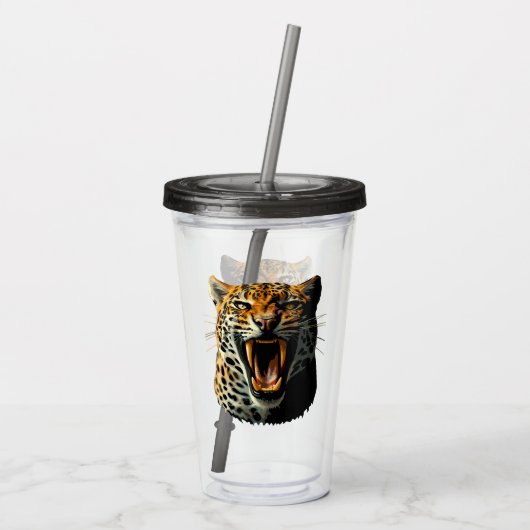 ヒョウの轟音による攻撃頭部 アクリルタンブラー (裏面)