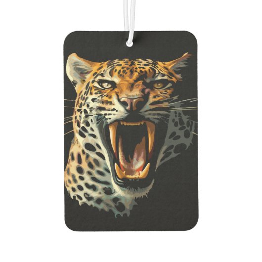 ヒョウの轟音による攻撃頭部 カーエアーフレッシュナー (裏面)