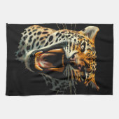 ヒョウの轟音による攻撃頭部 キッチンタオル (横)