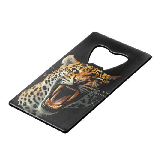 ヒョウの轟音による攻撃頭部 クレジットカード栓抜き (裏面アングル)