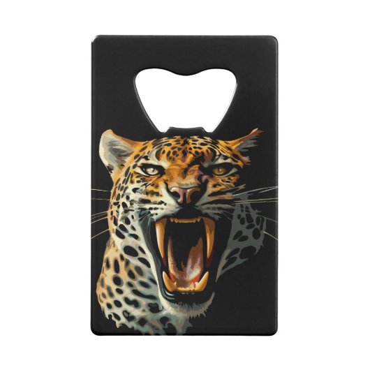 ヒョウの轟音による攻撃頭部 クレジットカード栓抜き (裏面)