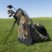 ヒョウの轟音による攻撃頭部 ゴルフタオル (グリーン)