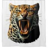 ヒョウの轟音による攻撃頭部 シャワーカーテン (正面)