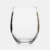 ヒョウの轟音による攻撃頭部 ステムなしワイングラス (右)