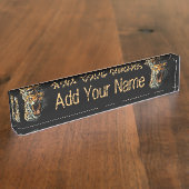 ヒョウの轟音による攻撃頭部 デスクネームプレート (側面)