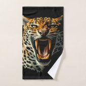 ヒョウの轟音による攻撃頭部 バスタオルセット (ハンドタオル)